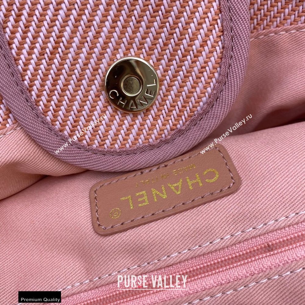 Chanel Deauville Large Shopping Tote Bag A66941 Canvas Pink 2021 (smjd-21012712)
