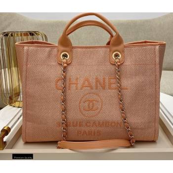 Chanel Deauville Large Shopping Tote Bag A66941 Canvas Pink/Orange 2021 (smjd-21012711)