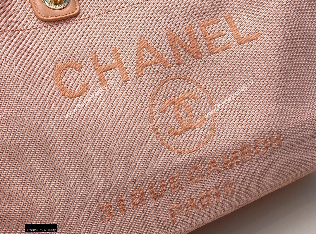 Chanel Deauville Large Shopping Tote Bag A66941 Canvas Pink/Orange 2021 (smjd-21012711)