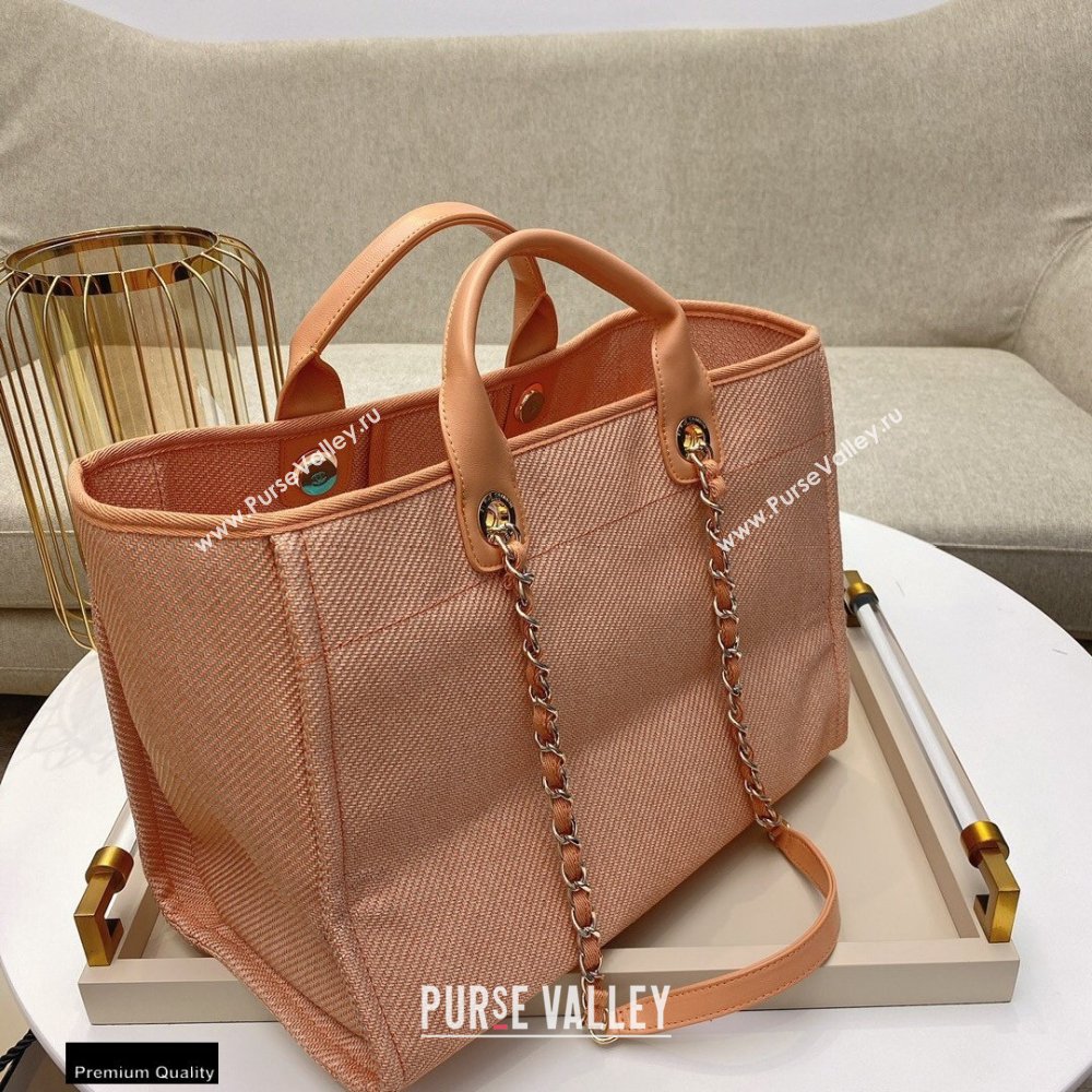 Chanel Deauville Large Shopping Tote Bag A66941 Canvas Pink/Orange 2021 (smjd-21012711)