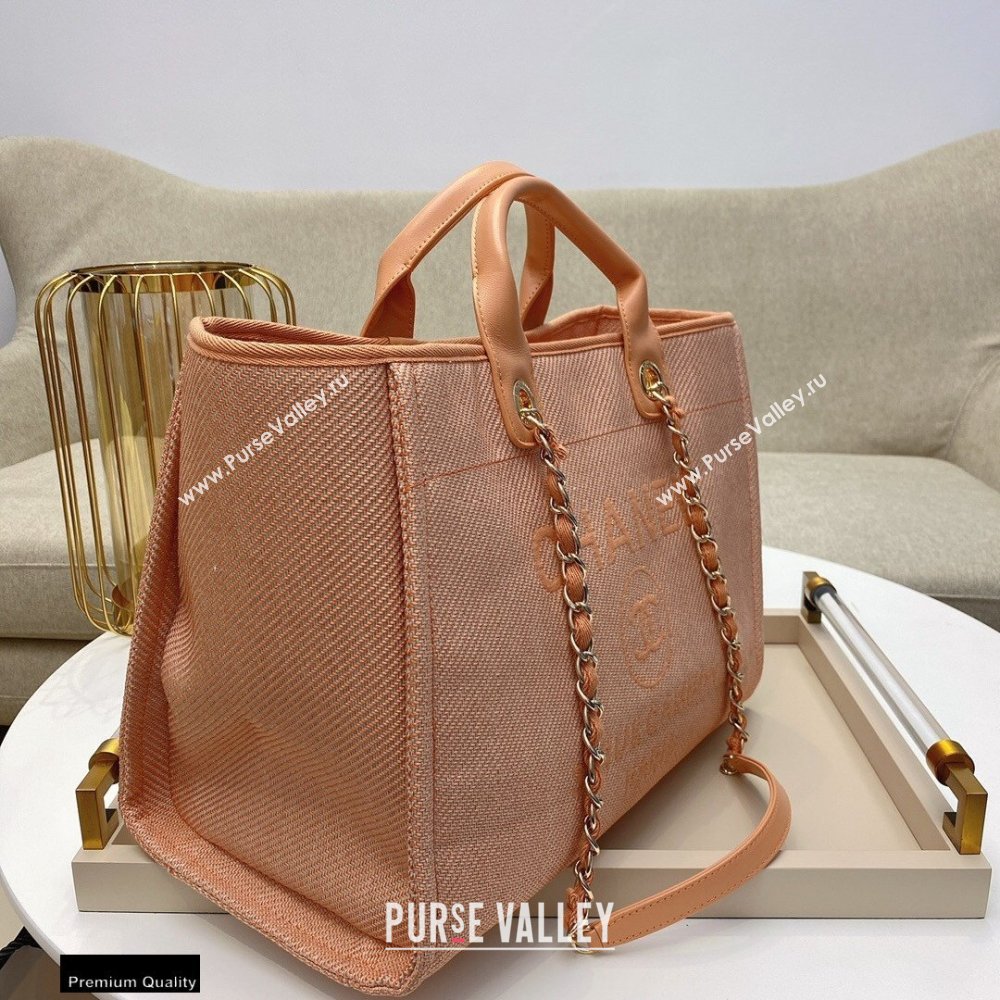 Chanel Deauville Large Shopping Tote Bag A66941 Canvas Pink/Orange 2021 (smjd-21012711)