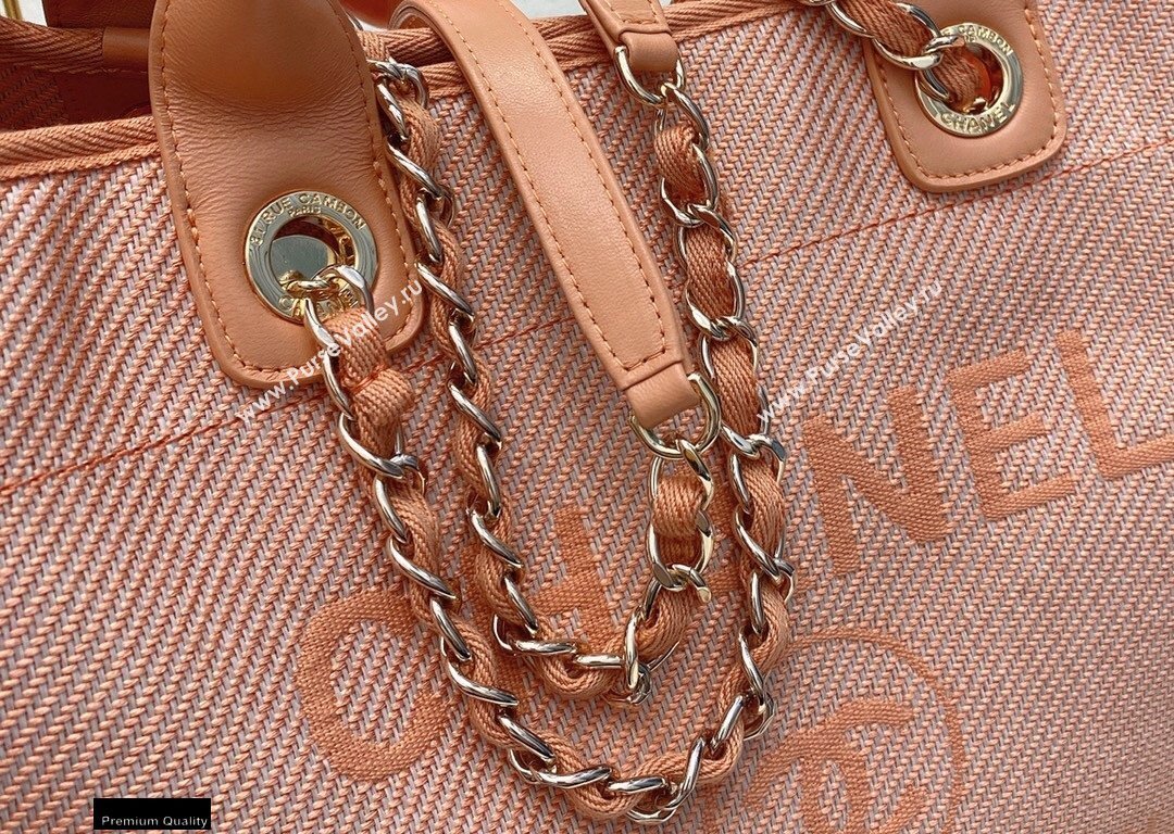 Chanel Deauville Large Shopping Tote Bag A66941 Canvas Pink/Orange 2021 (smjd-21012711)
