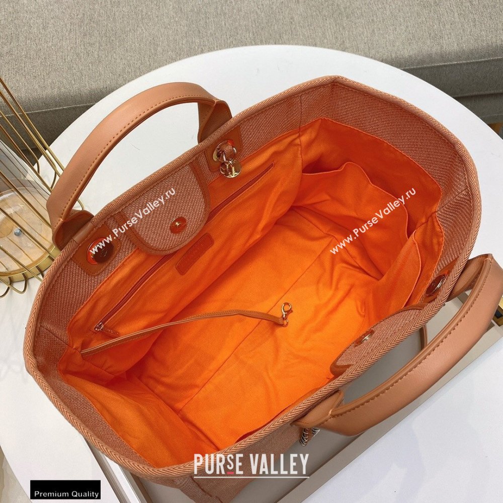 Chanel Deauville Large Shopping Tote Bag A66941 Canvas Pink/Orange 2021 (smjd-21012711)