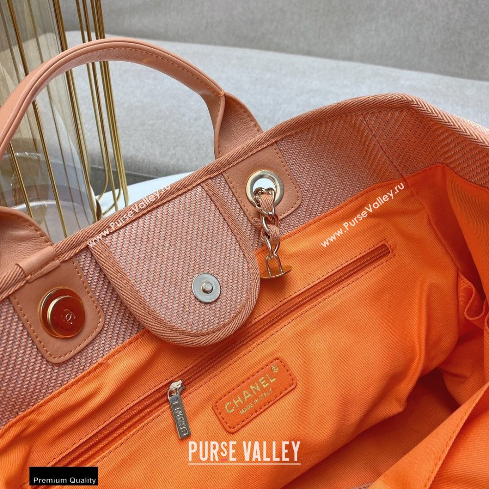 Chanel Deauville Large Shopping Tote Bag A66941 Canvas Pink/Orange 2021 (smjd-21012711)