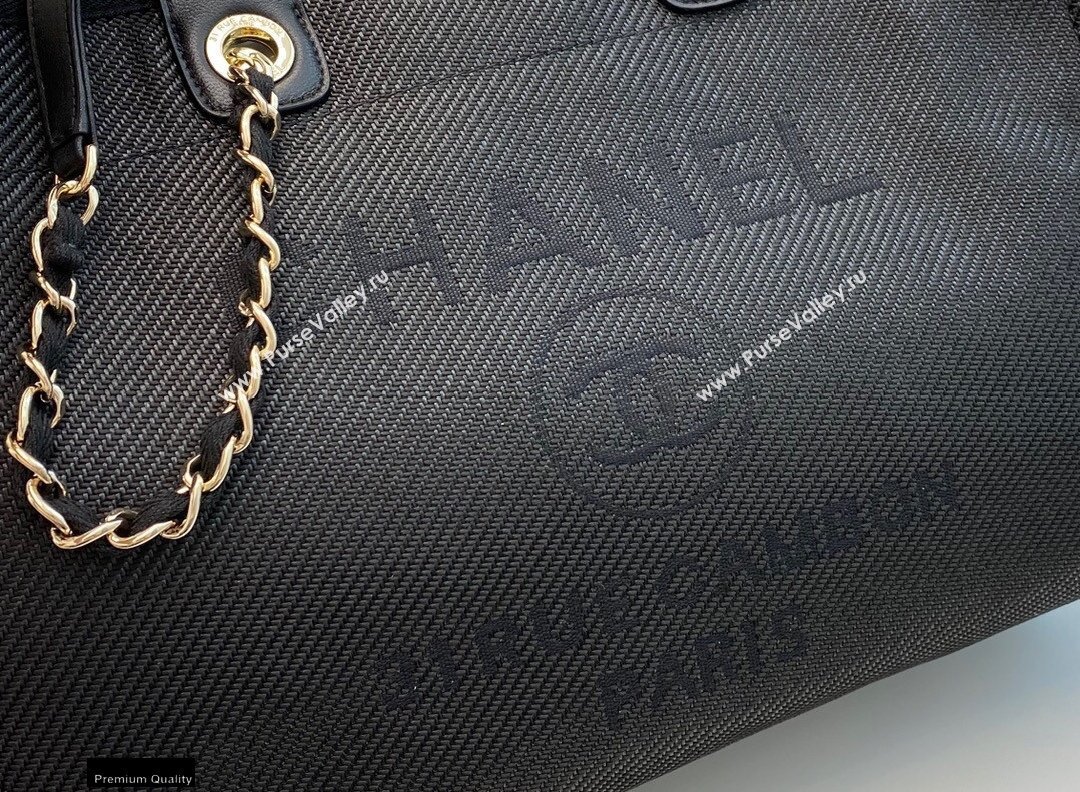 Chanel Deauville Large Shopping Tote Bag A66941 Canvas Black 2021 (smjd-21012709)