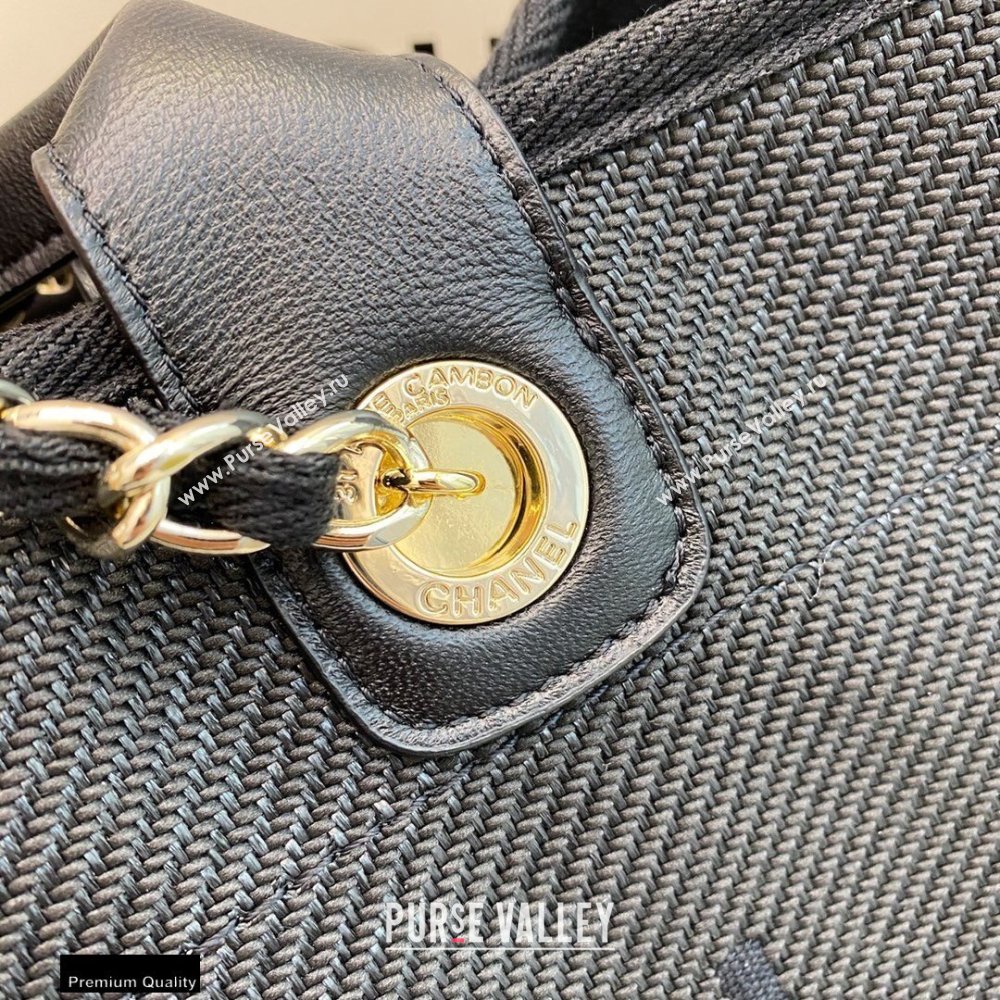 Chanel Deauville Large Shopping Tote Bag A66941 Canvas Black 2021 (smjd-21012709)