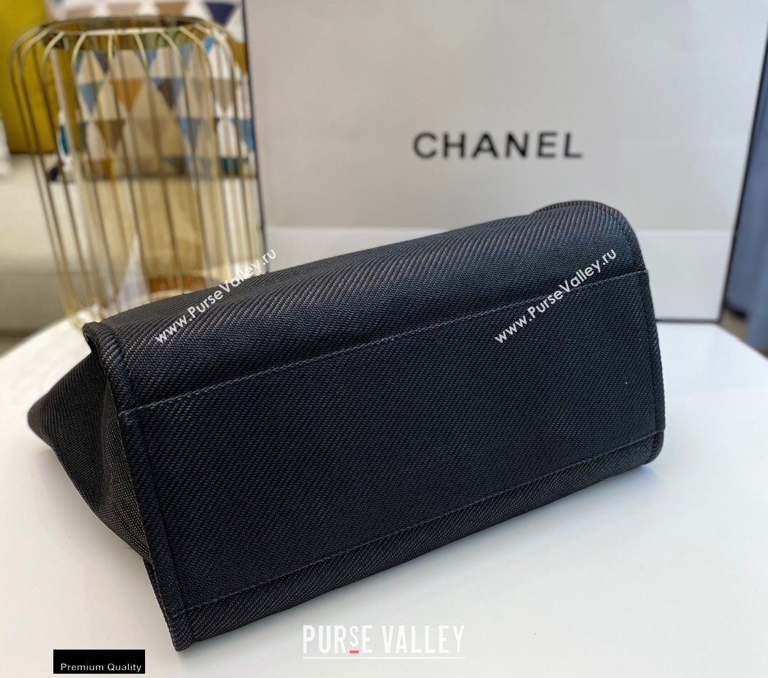 Chanel Deauville Large Shopping Tote Bag A66941 Canvas Black 2021 (smjd-21012709)