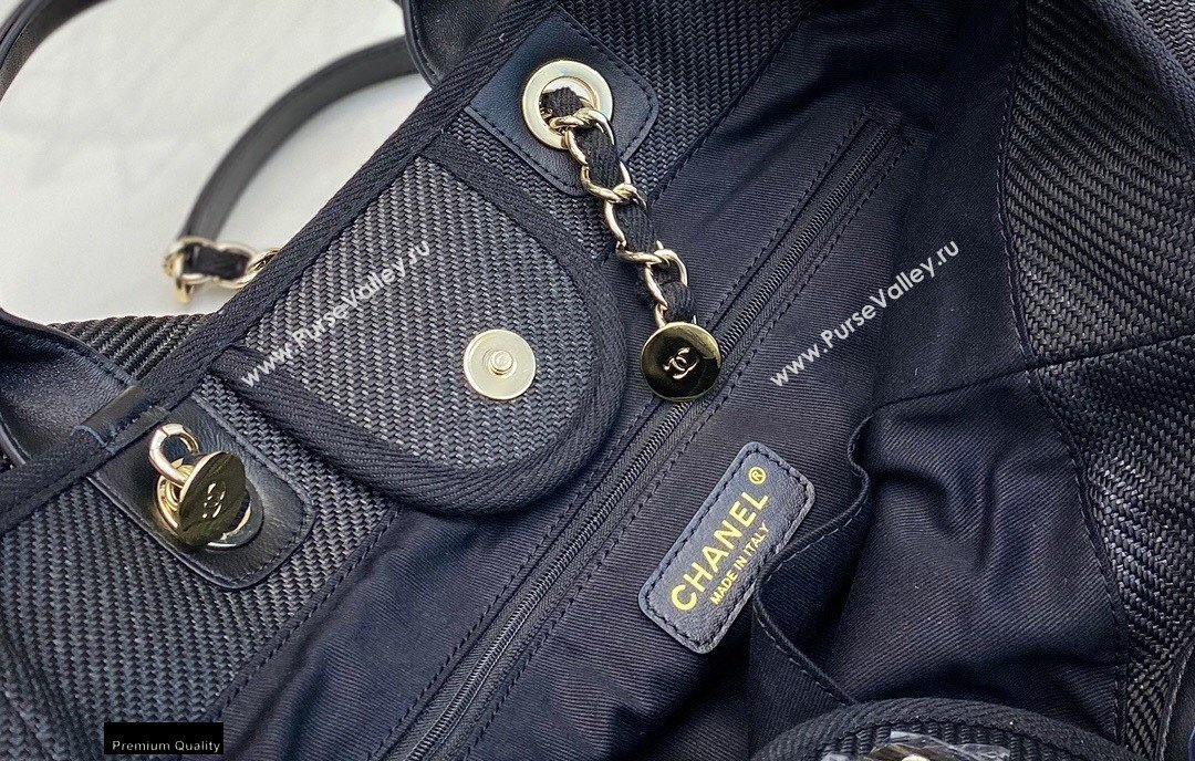 Chanel Deauville Large Shopping Tote Bag A66941 Canvas Black 2021 (smjd-21012709)