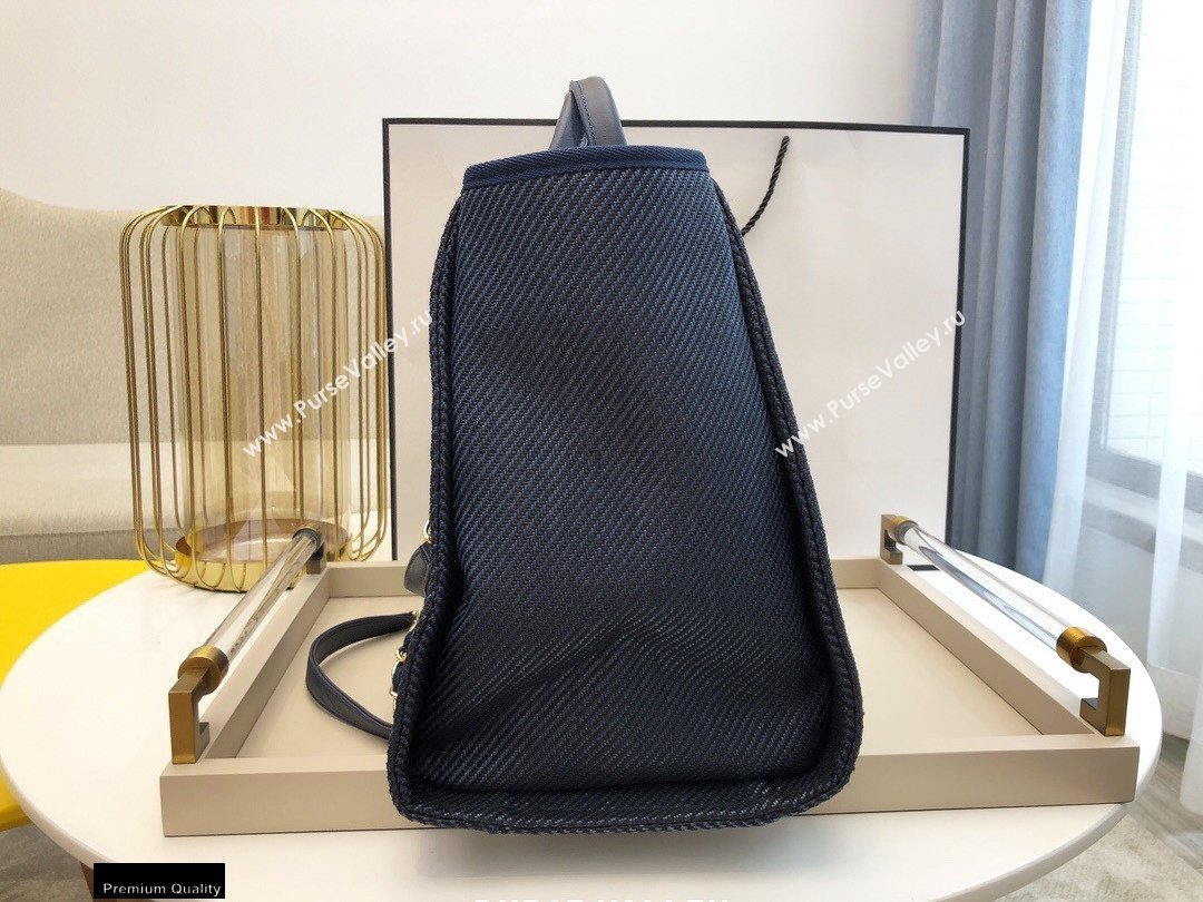 Chanel Deauville Large Shopping Tote Bag A66941 Canvas Dark Blue 2021 (smjd-21012710)