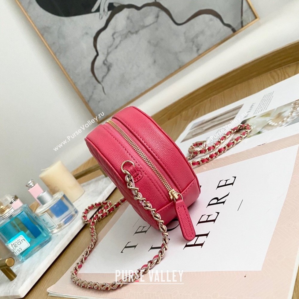 Chanel Chain CC Logo Grained Calfskin Round Clutch with Chain Bag AP1805 Coral Pink 2021 (yingfeng-21012726)