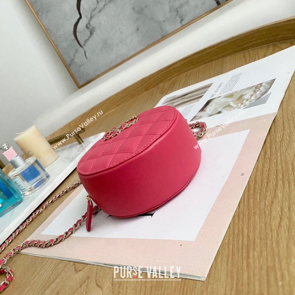 Chanel Chain CC Logo Grained Calfskin Round Clutch with Chain Bag AP1805 Coral Pink 2021 (yingfeng-21012726)