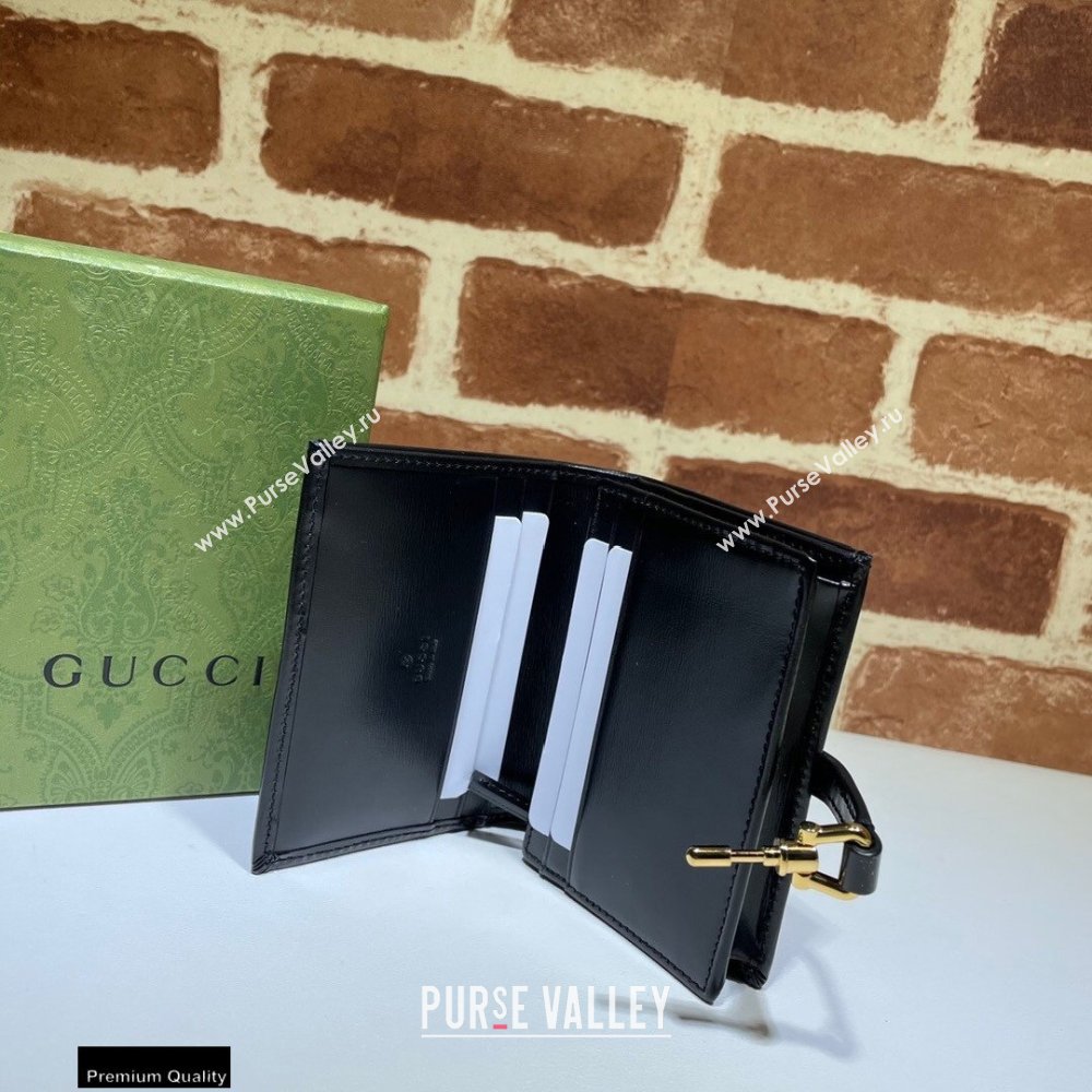 Gucci Jackie 1961 Card Case Wallet 645536 Leather Black 2021 (dlh-21012909)