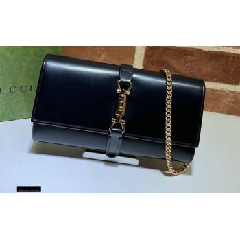 Gucci Jackie 1961 Chain Wallet Bag 652681 Leather Black 2021 (dlh-21012906)