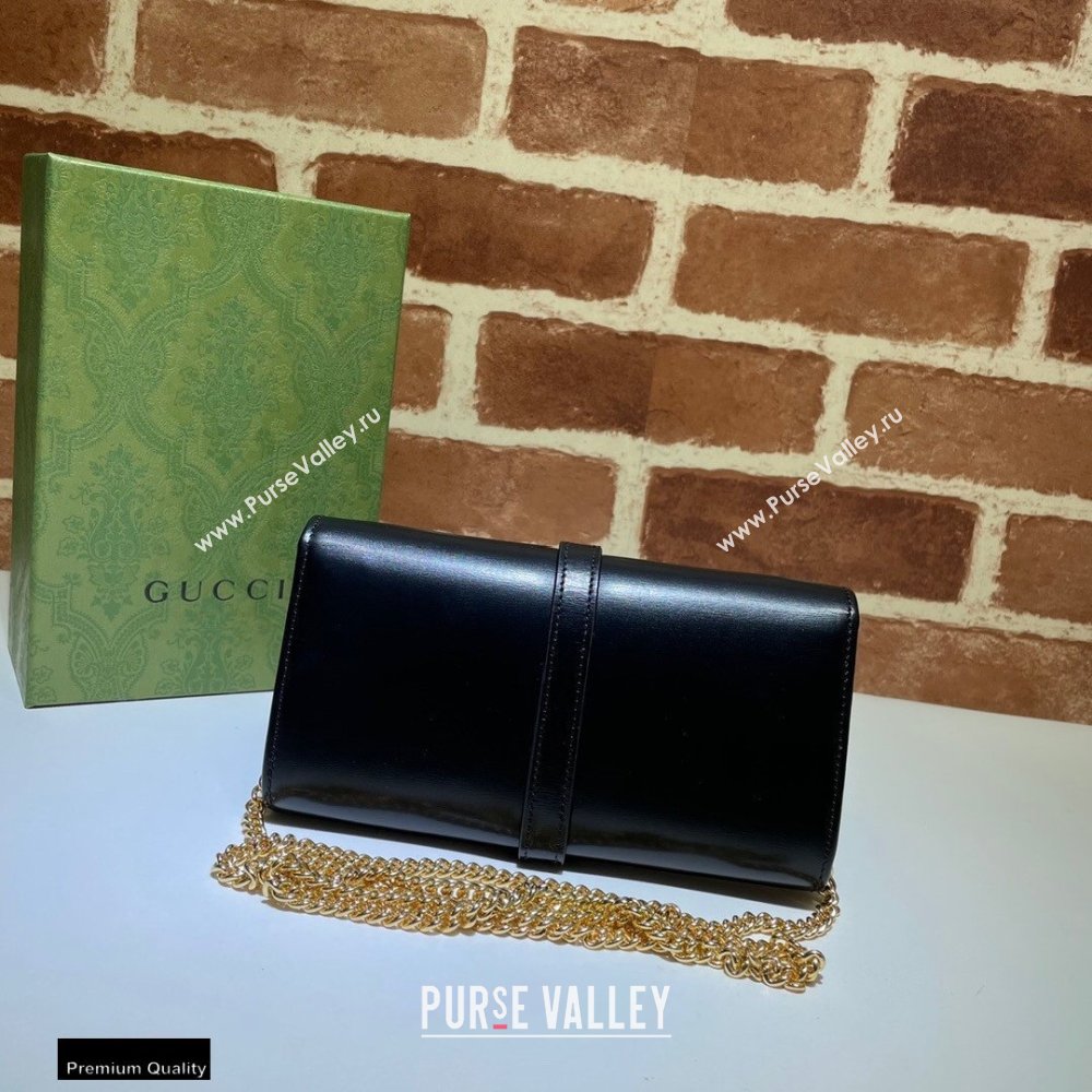 Gucci Jackie 1961 Chain Wallet Bag 652681 Leather Black 2021 (dlh-21012906)