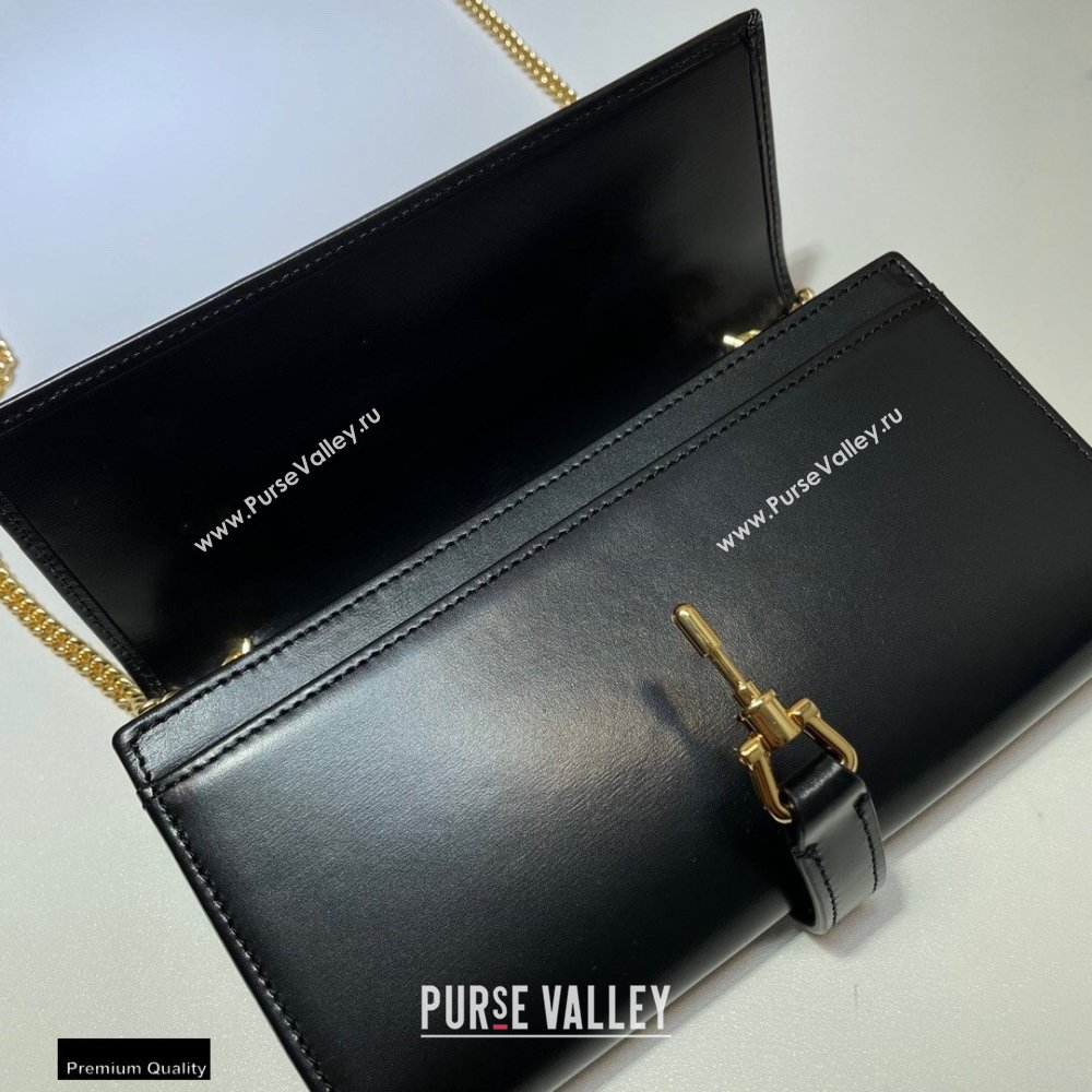 Gucci Jackie 1961 Chain Wallet Bag 652681 Leather Black 2021 (dlh-21012906)