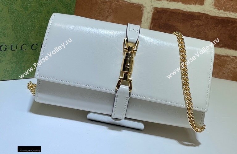 Gucci Jackie 1961 Chain Wallet Bag 652681 Leather White 2021 (dlh-21012907)