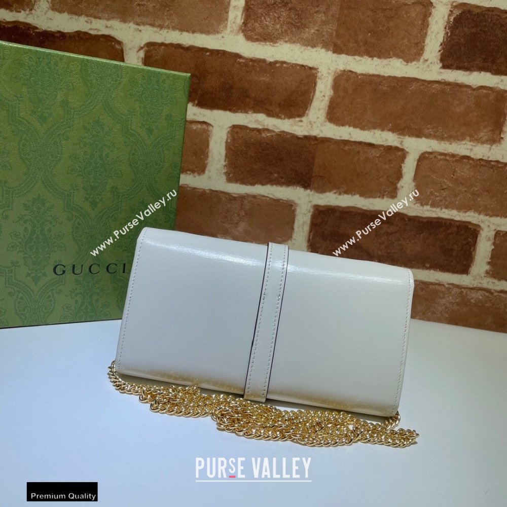 Gucci Jackie 1961 Chain Wallet Bag 652681 Leather White 2021 (dlh-21012907)