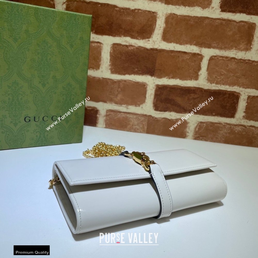 Gucci Jackie 1961 Chain Wallet Bag 652681 Leather White 2021 (dlh-21012907)