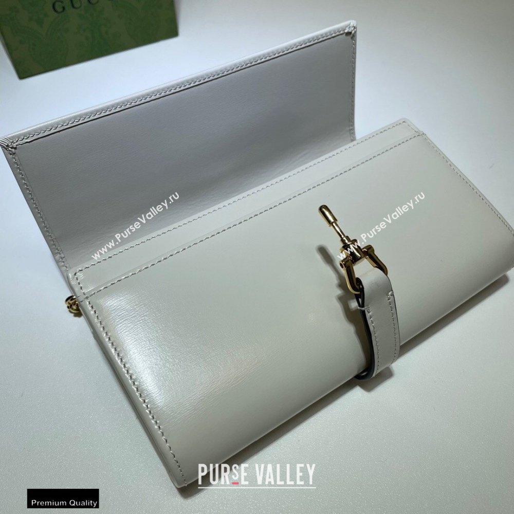 Gucci Jackie 1961 Chain Wallet Bag 652681 Leather White 2021 (dlh-21012907)