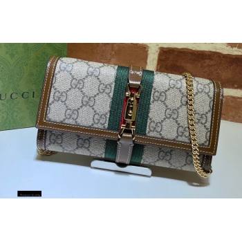 Gucci Jackie 1961 Chain Wallet Bag 652681 GG Supreme Canvas 2021 (dlh-21012908)