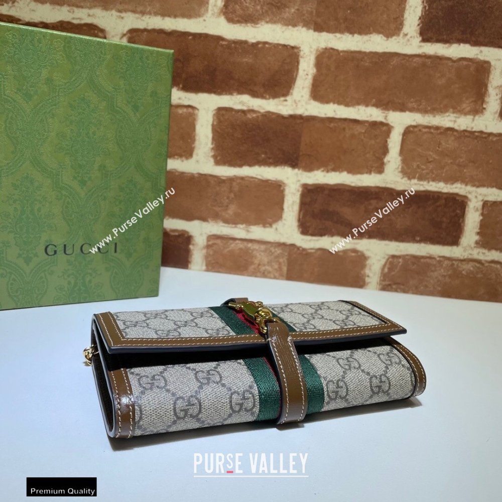Gucci Jackie 1961 Chain Wallet Bag 652681 GG Supreme Canvas 2021 (dlh-21012908)