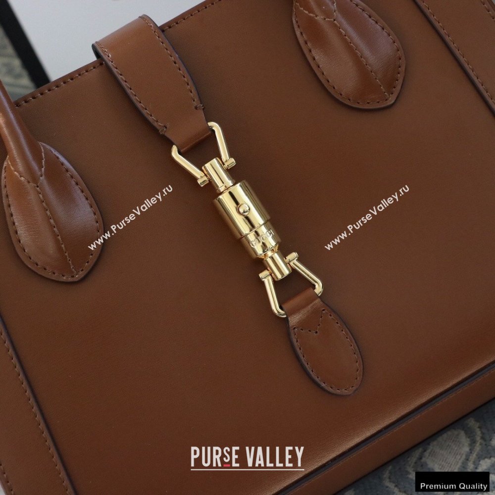 Gucci Jackie 1961 Medium Tote Bag 649016 Leather Brown 2021 (dlh-21012901)