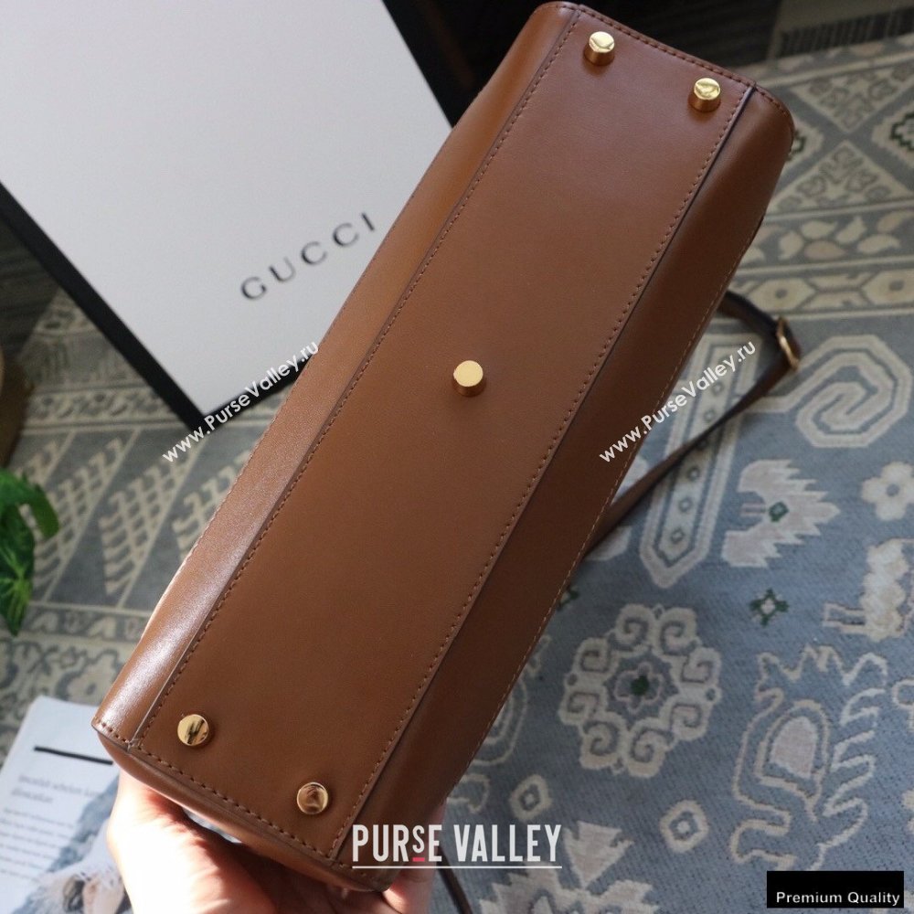 Gucci Jackie 1961 Medium Tote Bag 649016 Leather Brown 2021 (dlh-21012901)