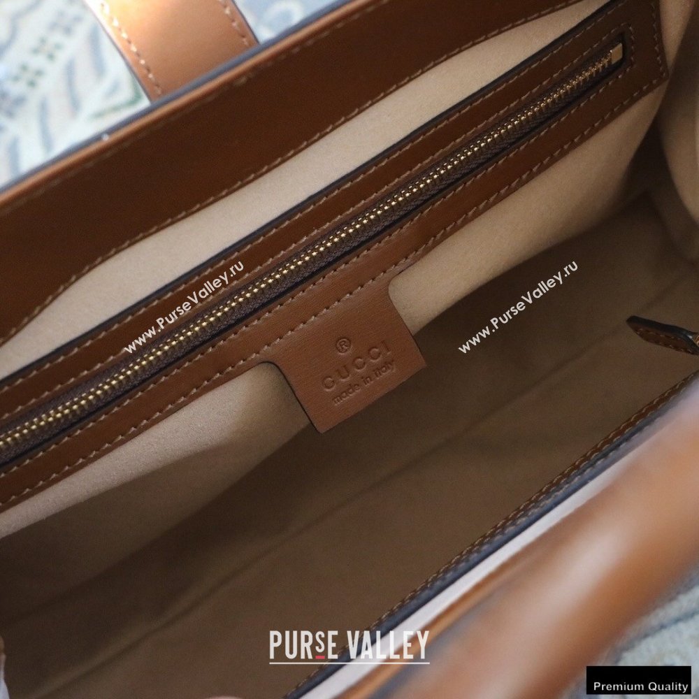 Gucci Jackie 1961 Medium Tote Bag 649016 Leather Brown 2021 (dlh-21012901)