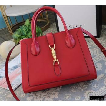 Gucci Jackie 1961 Medium Tote Bag 649016 Leather Red 2021 (dlh-21012902)