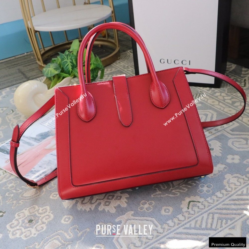 Gucci Jackie 1961 Medium Tote Bag 649016 Leather Red 2021 (dlh-21012902)