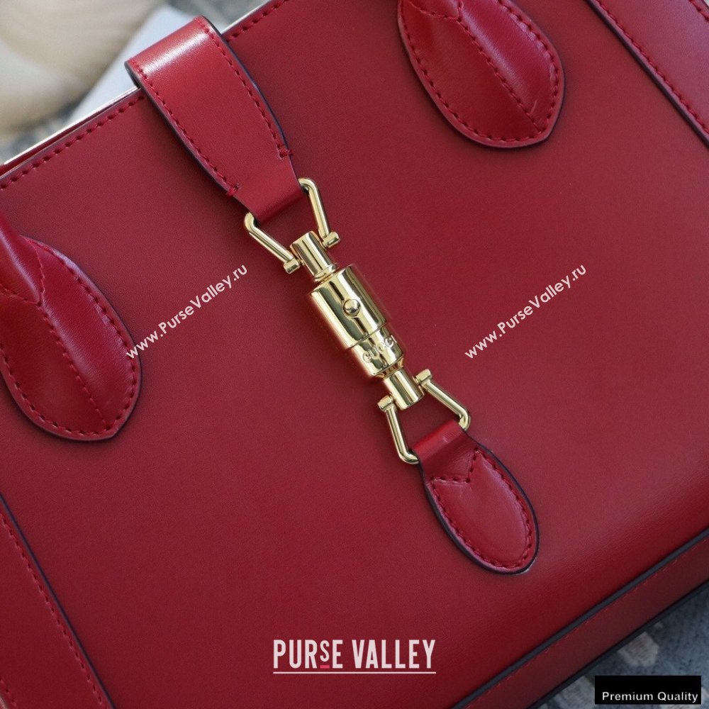 Gucci Jackie 1961 Medium Tote Bag 649016 Leather Red 2021 (dlh-21012902)