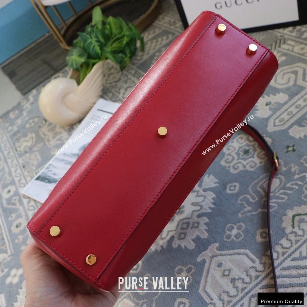 Gucci Jackie 1961 Medium Tote Bag 649016 Leather Red 2021 (dlh-21012902)