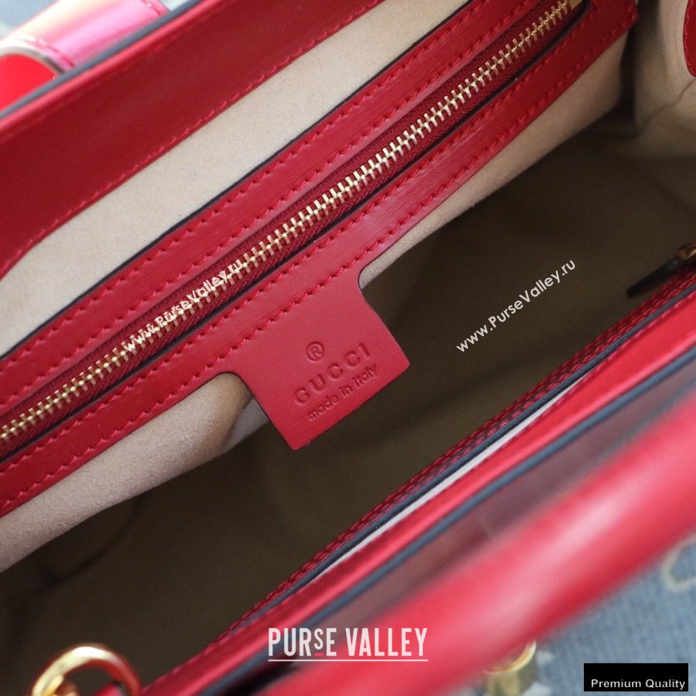 Gucci Jackie 1961 Medium Tote Bag 649016 Leather Red 2021 (dlh-21012902)