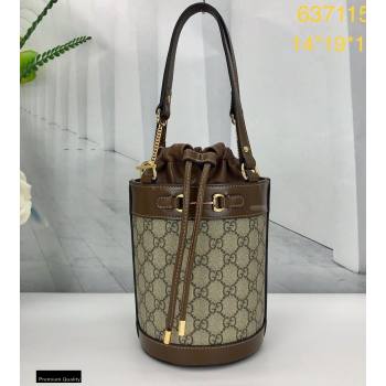 Gucci Horsebit 1955 Small Bucket Bag 637115 GG Supreme Canvas 2021 (dlh-21012913)