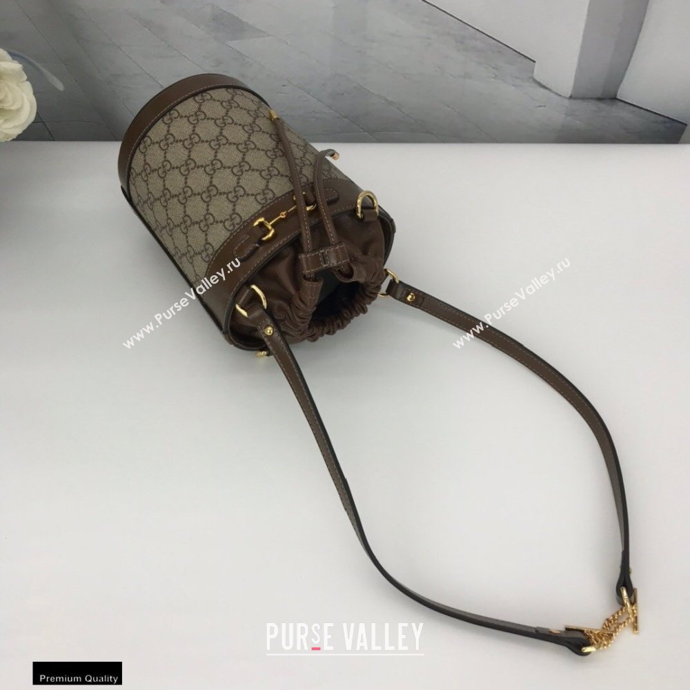 Gucci Horsebit 1955 Small Bucket Bag 637115 GG Supreme Canvas 2021 (dlh-21012913)