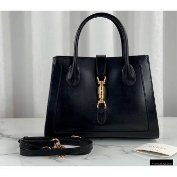 Gucci Jackie 1961 Medium Tote Bag 649016 Leather Black 2021 (dlh-21012903)