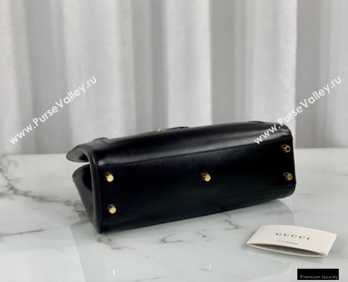 Gucci Jackie 1961 Medium Tote Bag 649016 Leather Black 2021 (dlh-21012903)