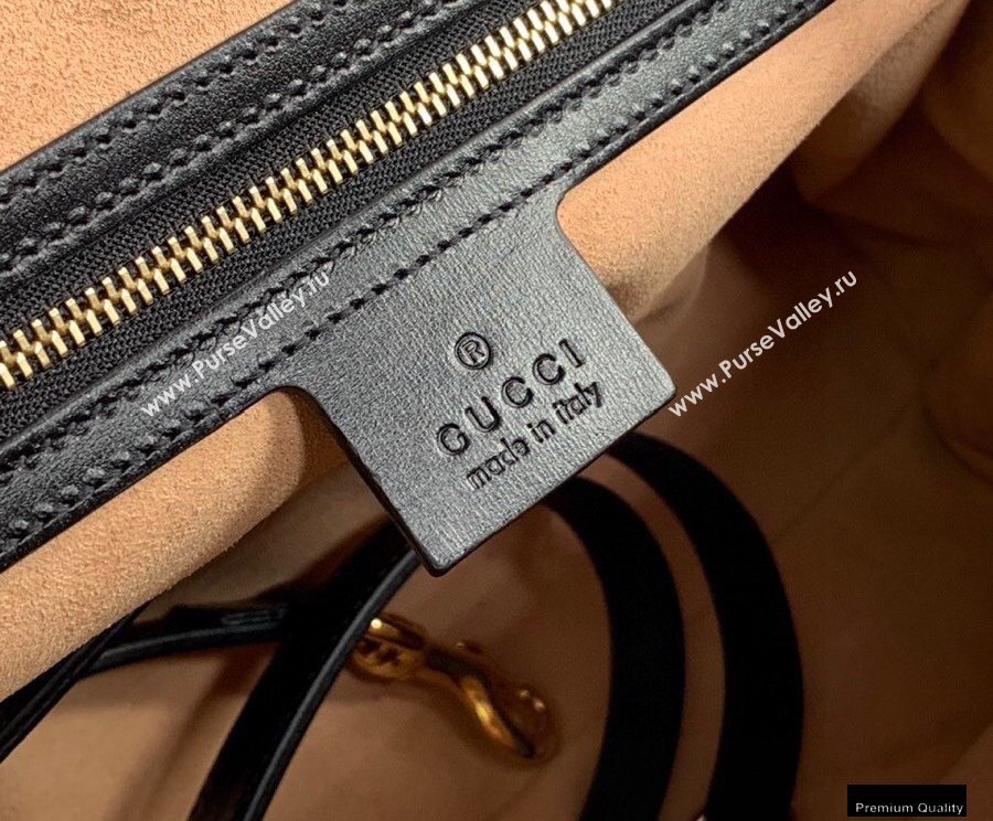 Gucci Jackie 1961 Medium Tote Bag 649016 Leather Black 2021 (dlh-21012903)