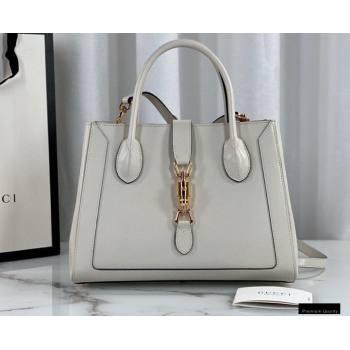 Gucci Jackie 1961 Medium Tote Bag 649016 Leather White 2021 (dlh-21012904)