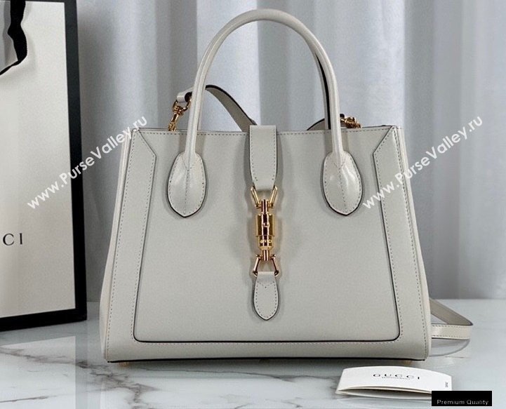 Gucci Jackie 1961 Medium Tote Bag 649016 Leather White 2021 (dlh-21012904)