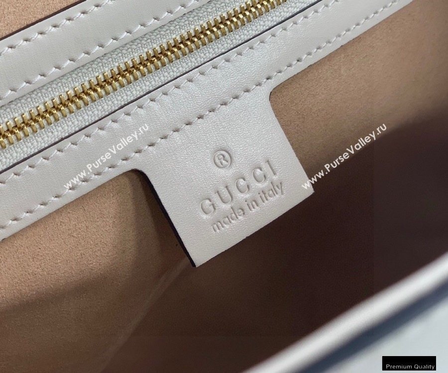 Gucci Jackie 1961 Medium Tote Bag 649016 Leather White 2021 (dlh-21012904)