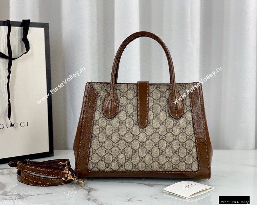 Gucci Jackie 1961 Medium Tote Bag 649016 GG Supreme Canvas 2021 (dlh-21012905)