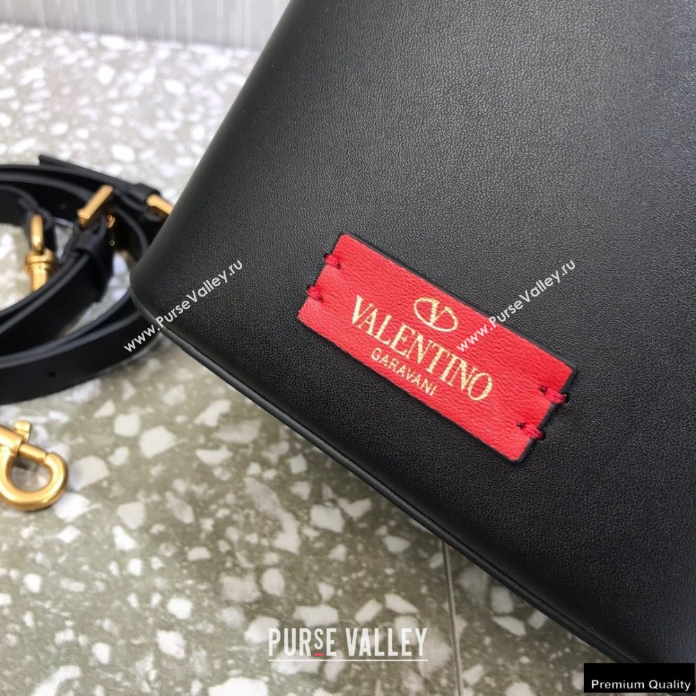 Valentino VLogo Walk Calfskin Bucket Bag Black 2021 (liankafo-21012901)