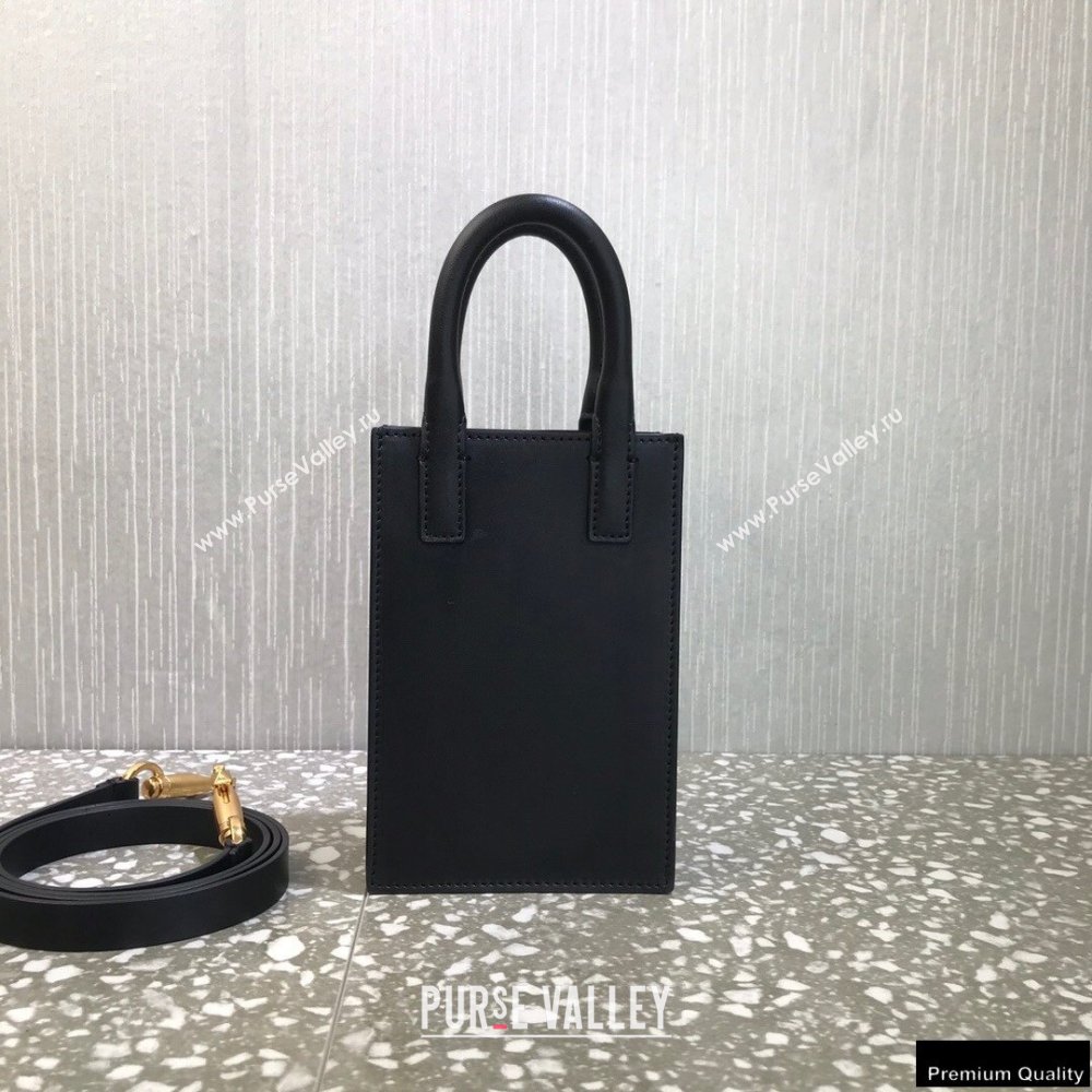 Valentino Mini VLogo Walk Calfskin Tote Bag Black 2021 (liankafo-21012905)