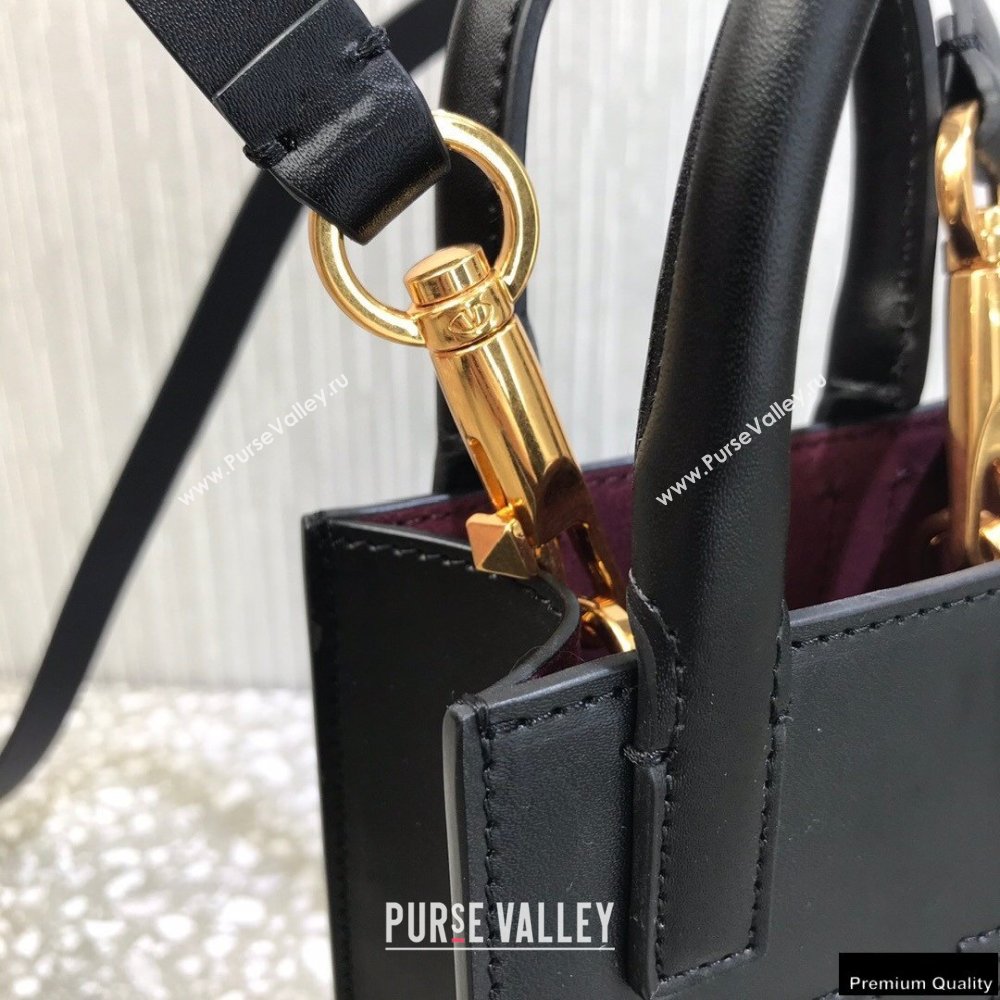 Valentino Mini VLogo Walk Calfskin Tote Bag Black 2021 (liankafo-21012905)