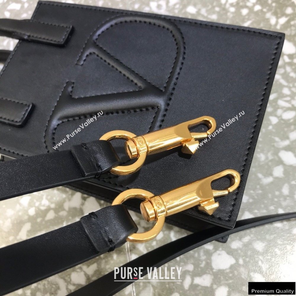 Valentino Mini VLogo Walk Calfskin Tote Bag Black 2021 (liankafo-21012905)