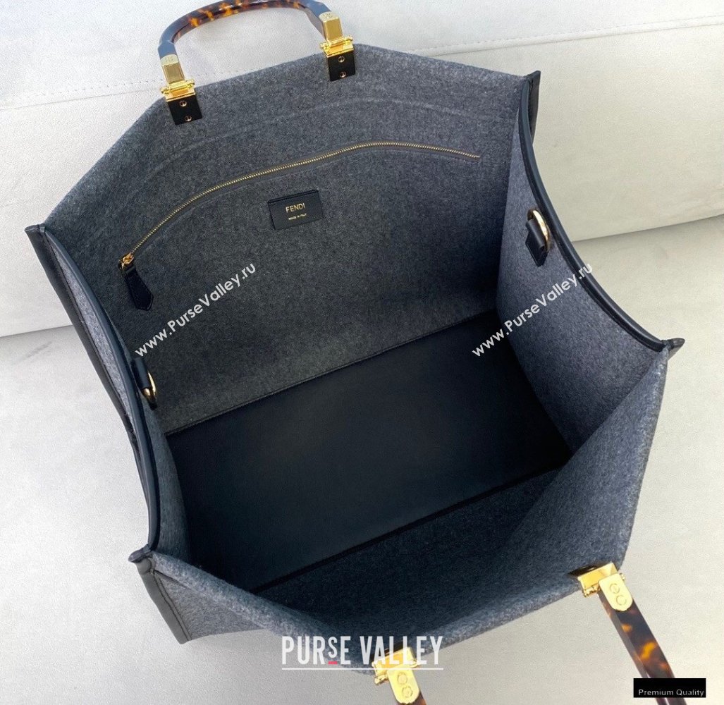 Fendi Gray Flannel Sunshine Large Shopper Tote Bag 2021 (chaoliu-21013003)