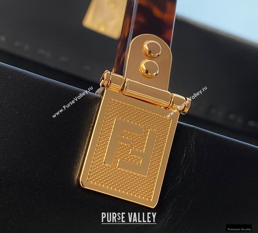 Fendi Leather Sunshine Large Shopper Tote Bag Black 2021 (chaoliu-21013001)