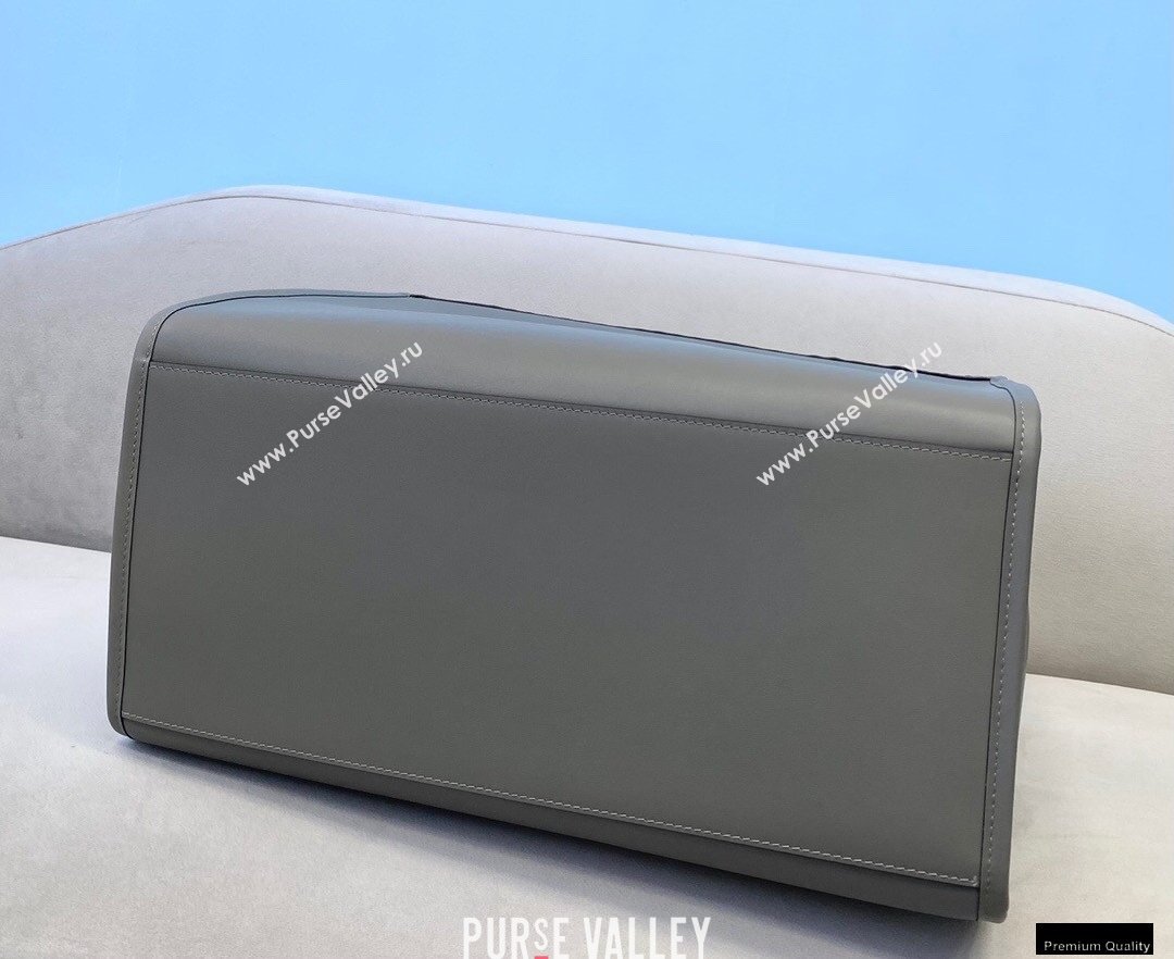 Fendi Leather Sunshine Large Shopper Tote Bag Gray 2021 (chaoliu-21013002)