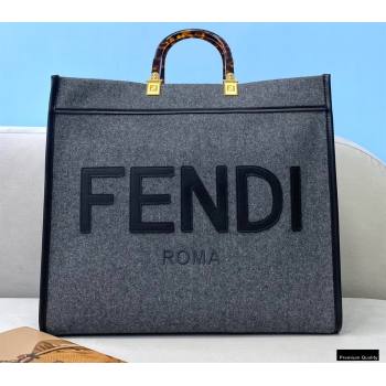 Fendi Gray Flannel Sunshine Large Shopper Tote Bag 2021 (chaoliu-21013003)